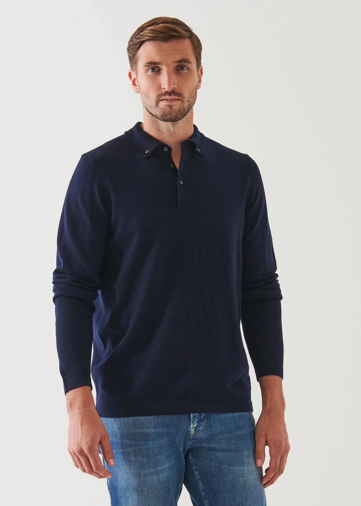 MERINO WOOL BUTTON DOWN POLO