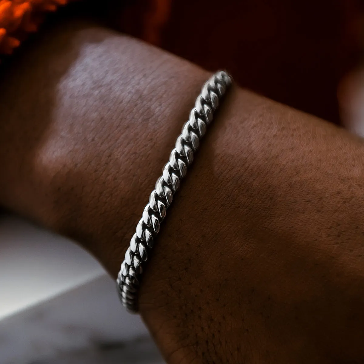 Miami Cuban Bracelet in White Gold- 6mm