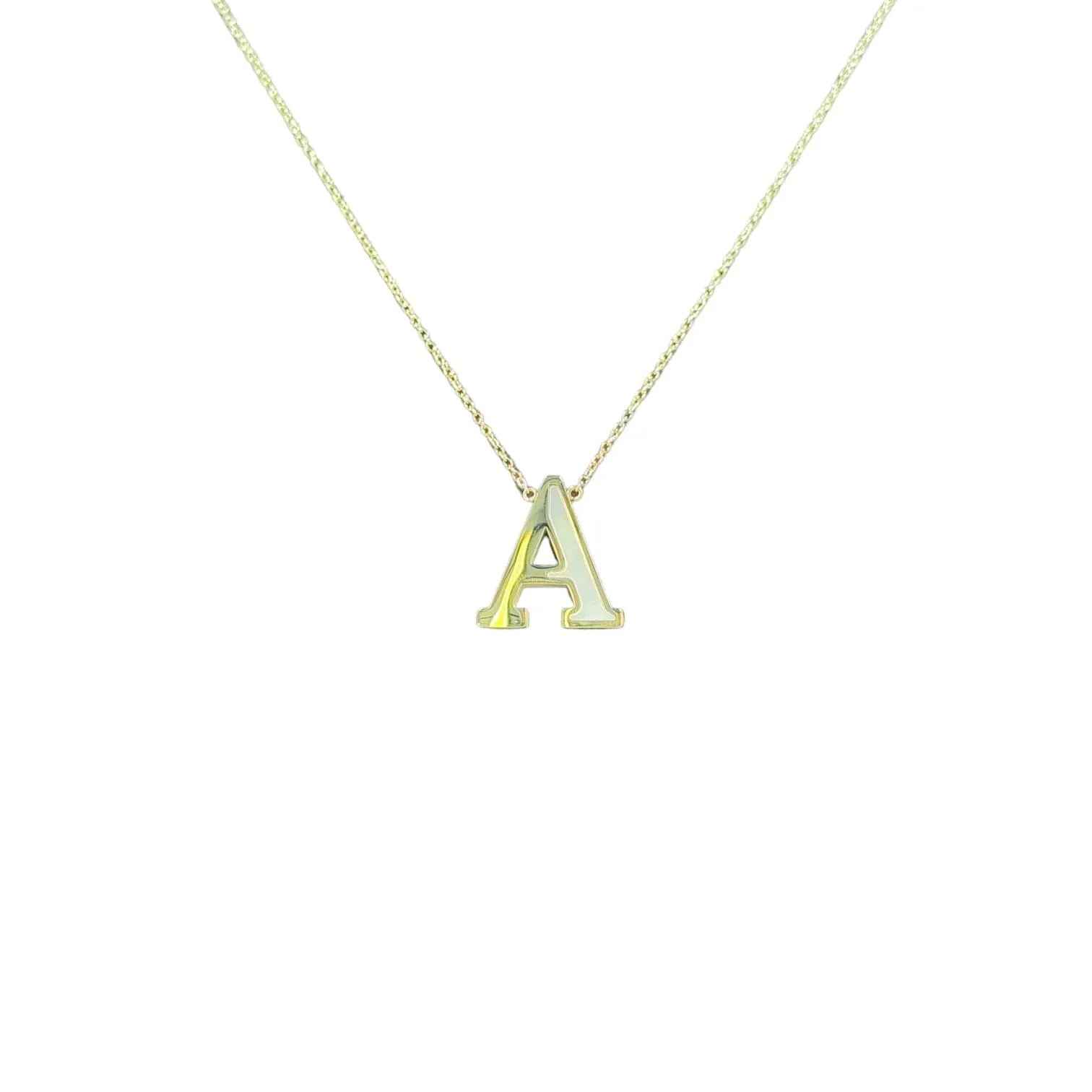 Mother of Pearl 18k Gold Initial Necklace