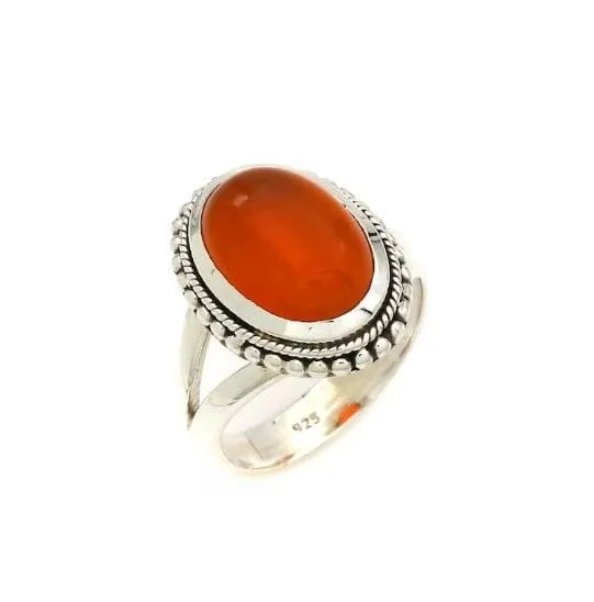 Natural Carnelian Handmade 925 Sterling Silver Designer Ring