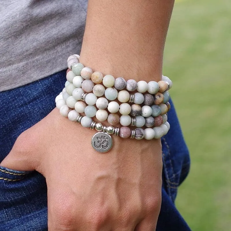 Natural Mala Beads Chakra Bracelet or Necklace