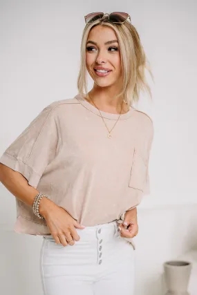 On The Casual Side Cropped Pocket Top | Blush