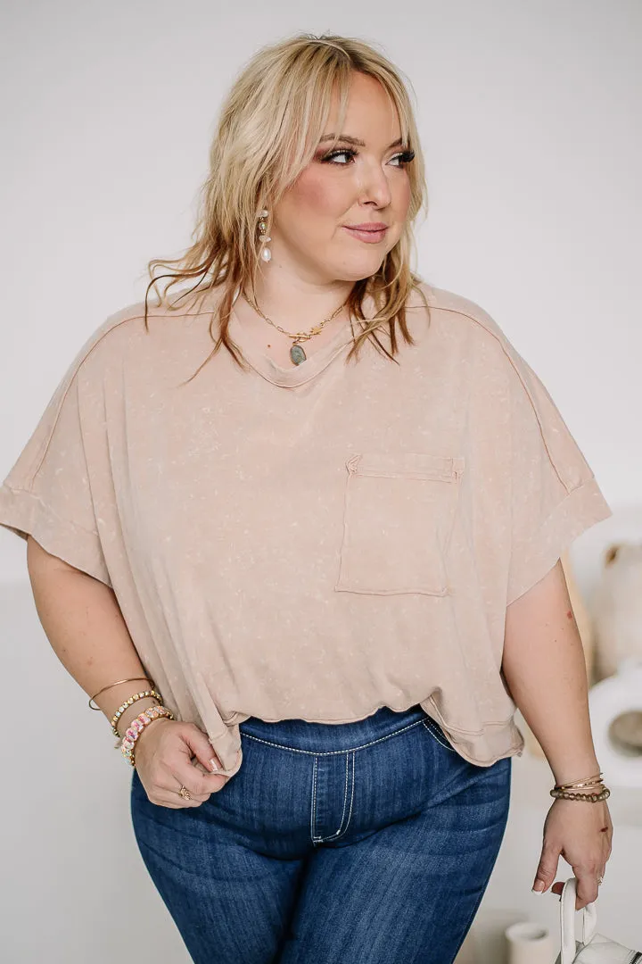 On The Casual Side Cropped Pocket Top | Blush