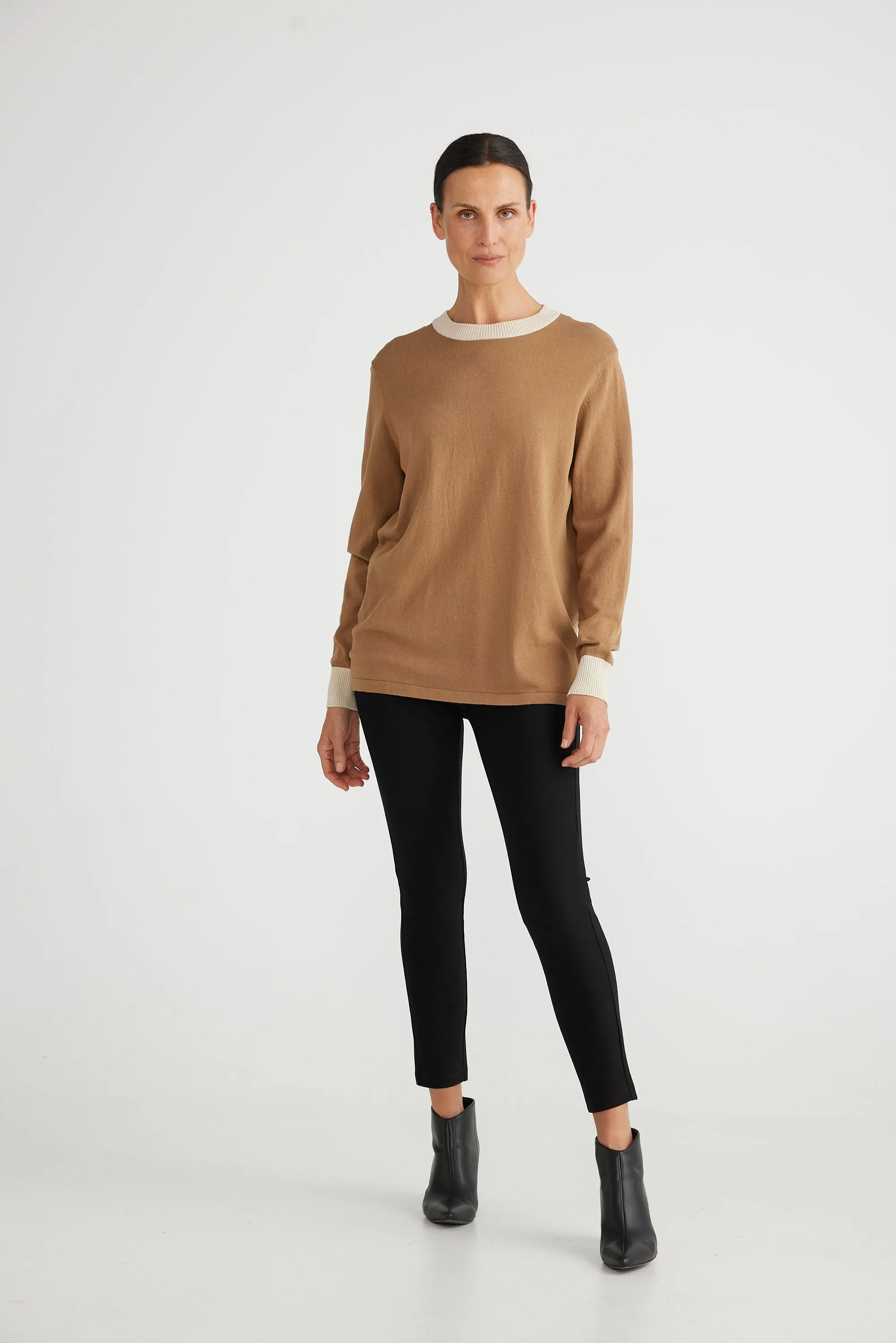 Petra Solid Knit Jumper (Bronze)