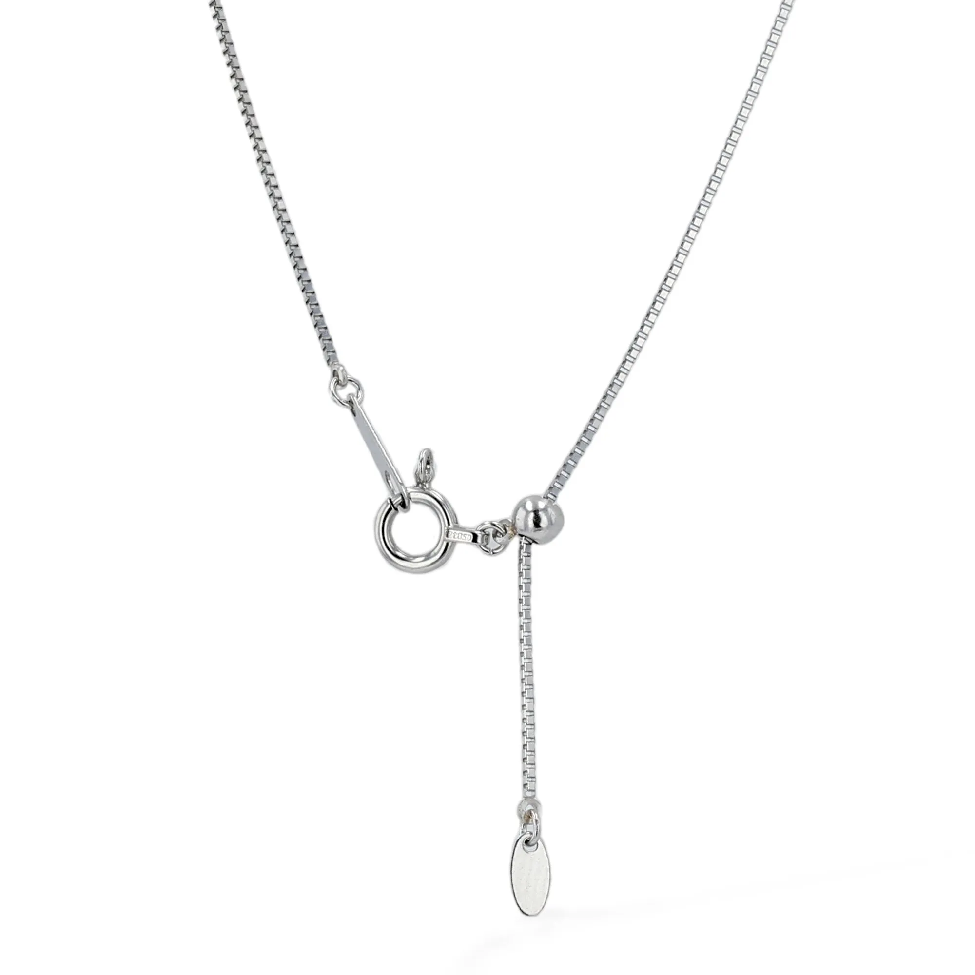 Platinum solid adjustable box chain