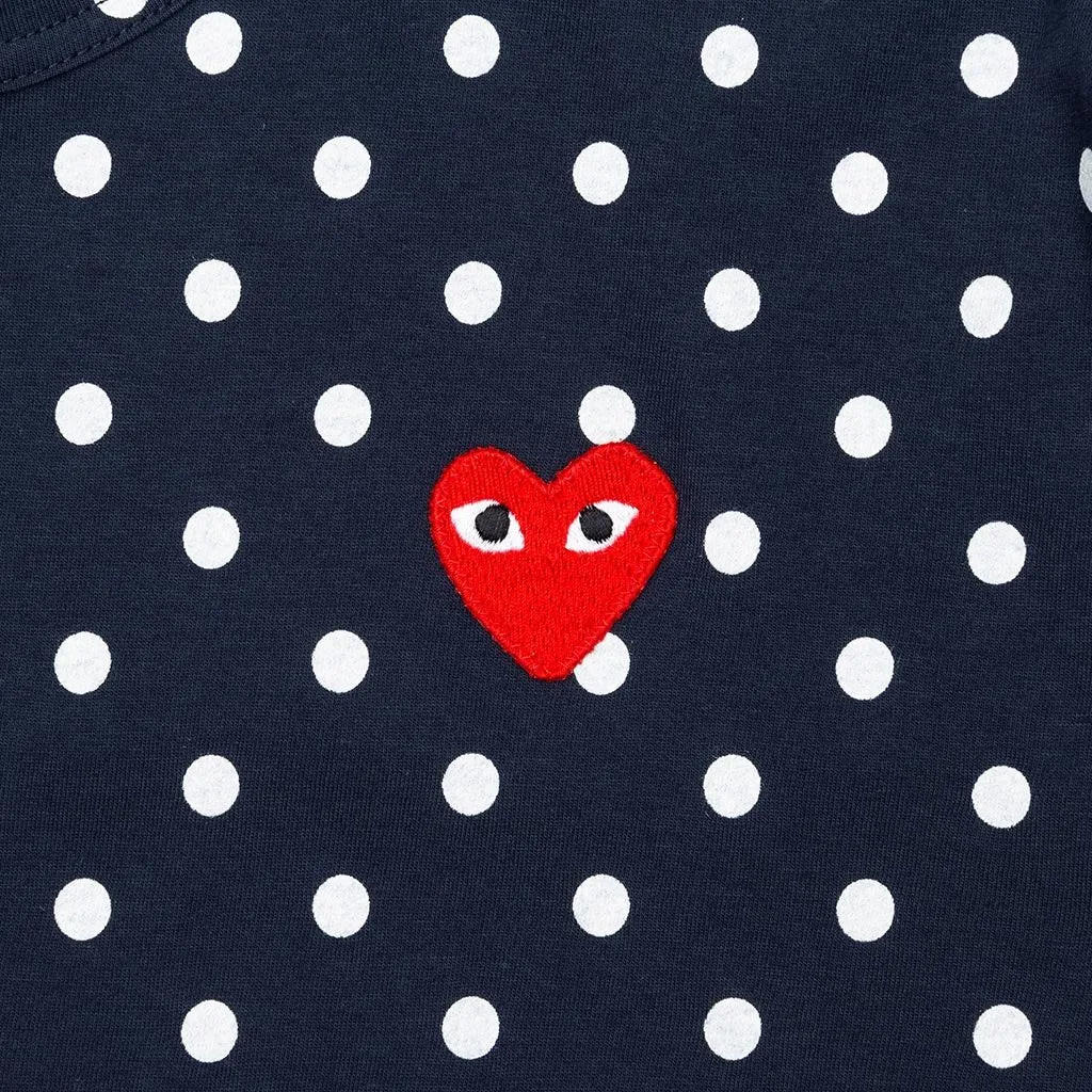 Polka Dot L/S T-Shirt - Navy