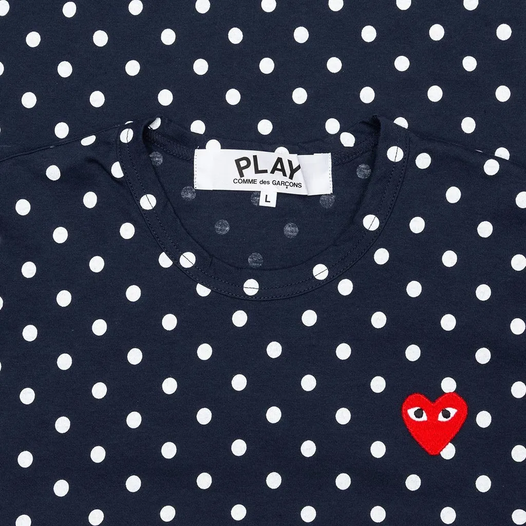 Polka Dot L/S T-Shirt - Navy