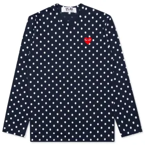 Polka Dot L/S T-Shirt - Navy