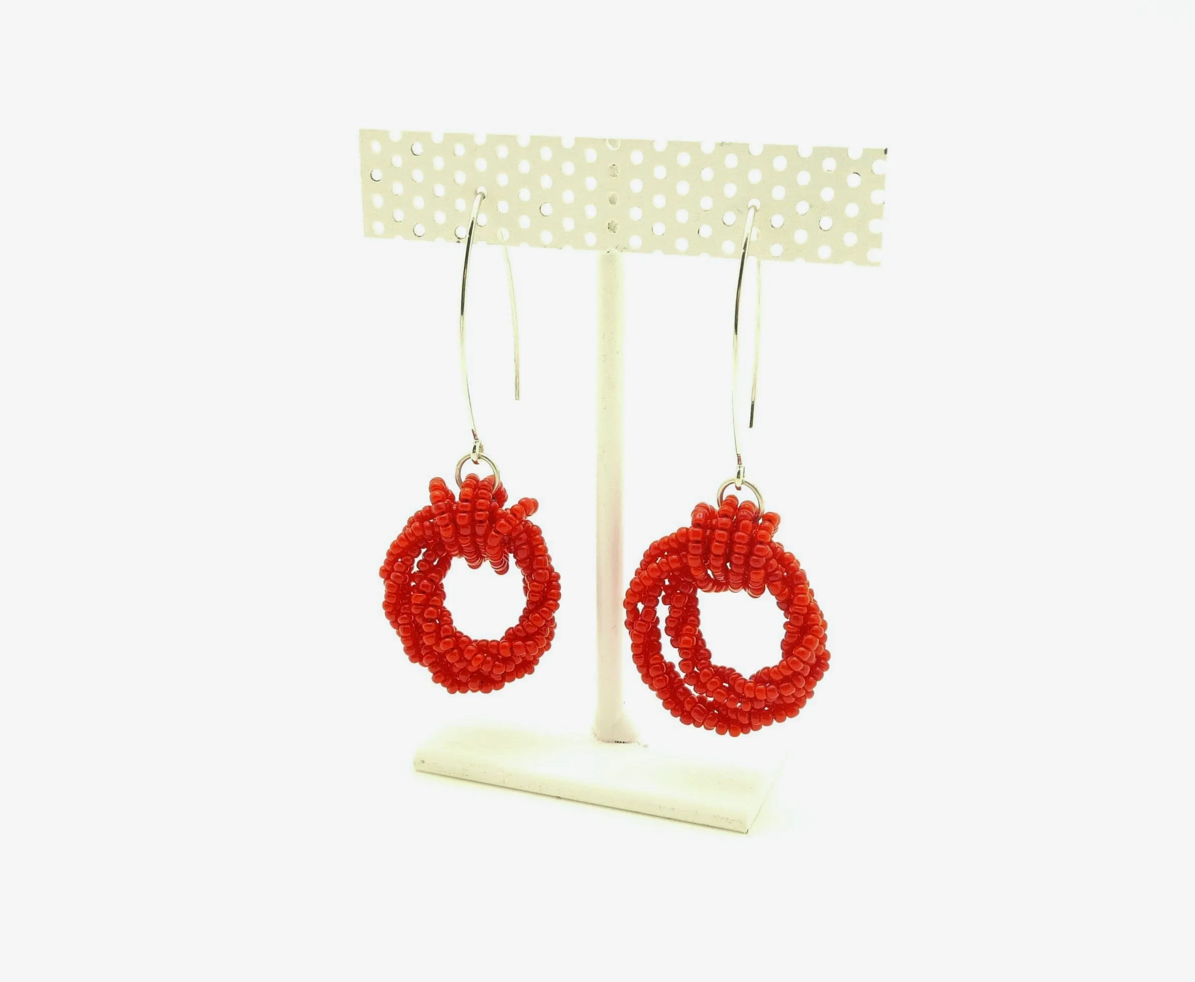 Red Tillie Drop Earrings