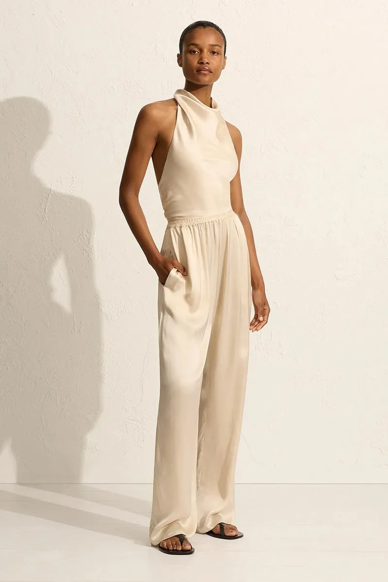 RELAXED SATIN PANT-IVORY