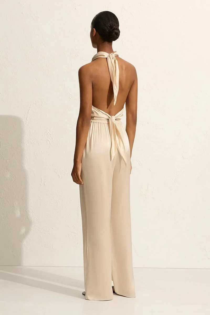 RELAXED SATIN PANT-IVORY