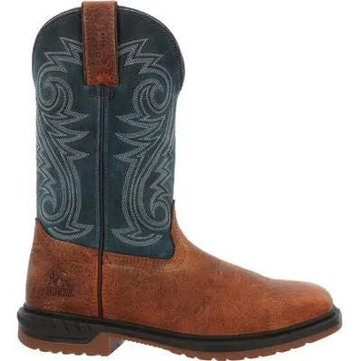 Rocky Men's Worksmart 11 WP Western Work Boot -Brown- RKW0429