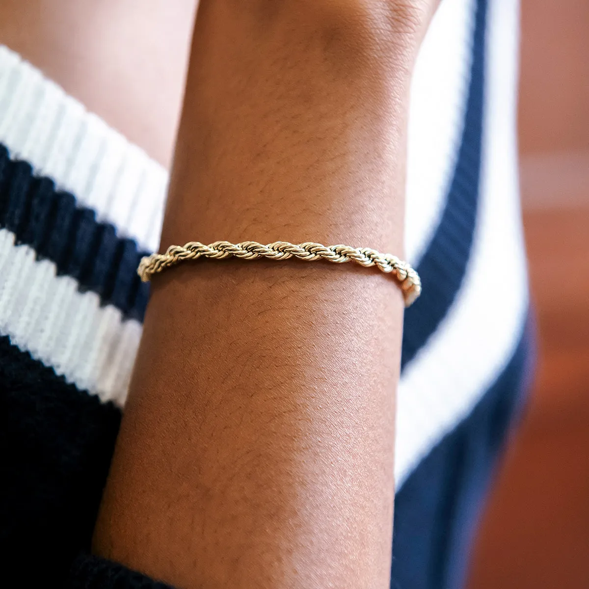 Rope Bracelet in Yellow Gold- 4mm