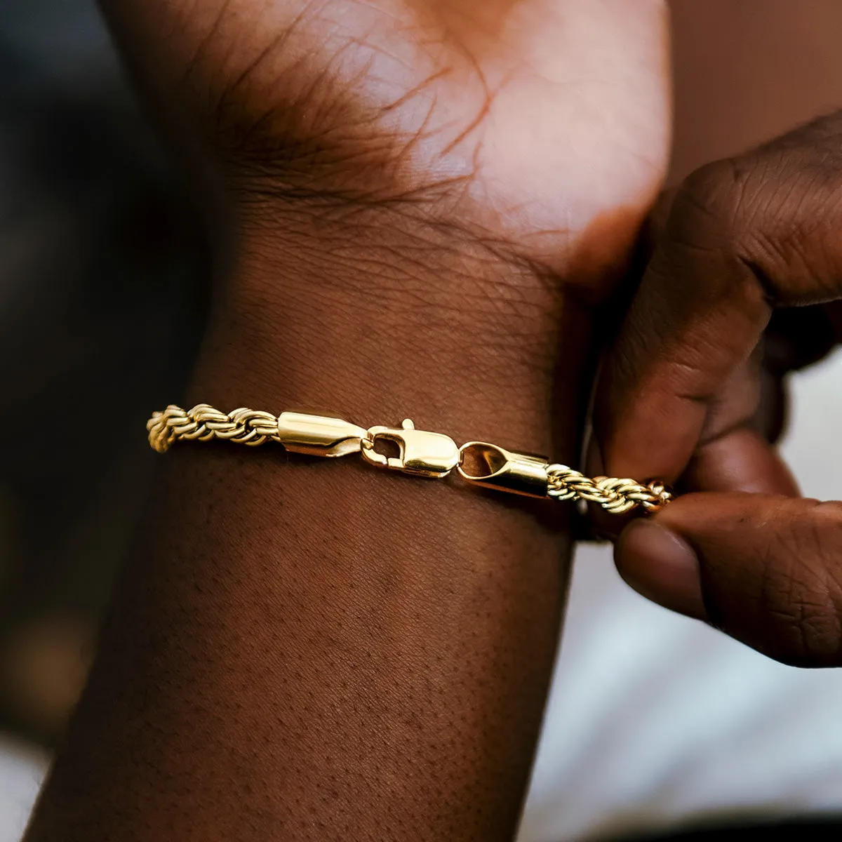 Rope Bracelet in Yellow Gold- 6mm