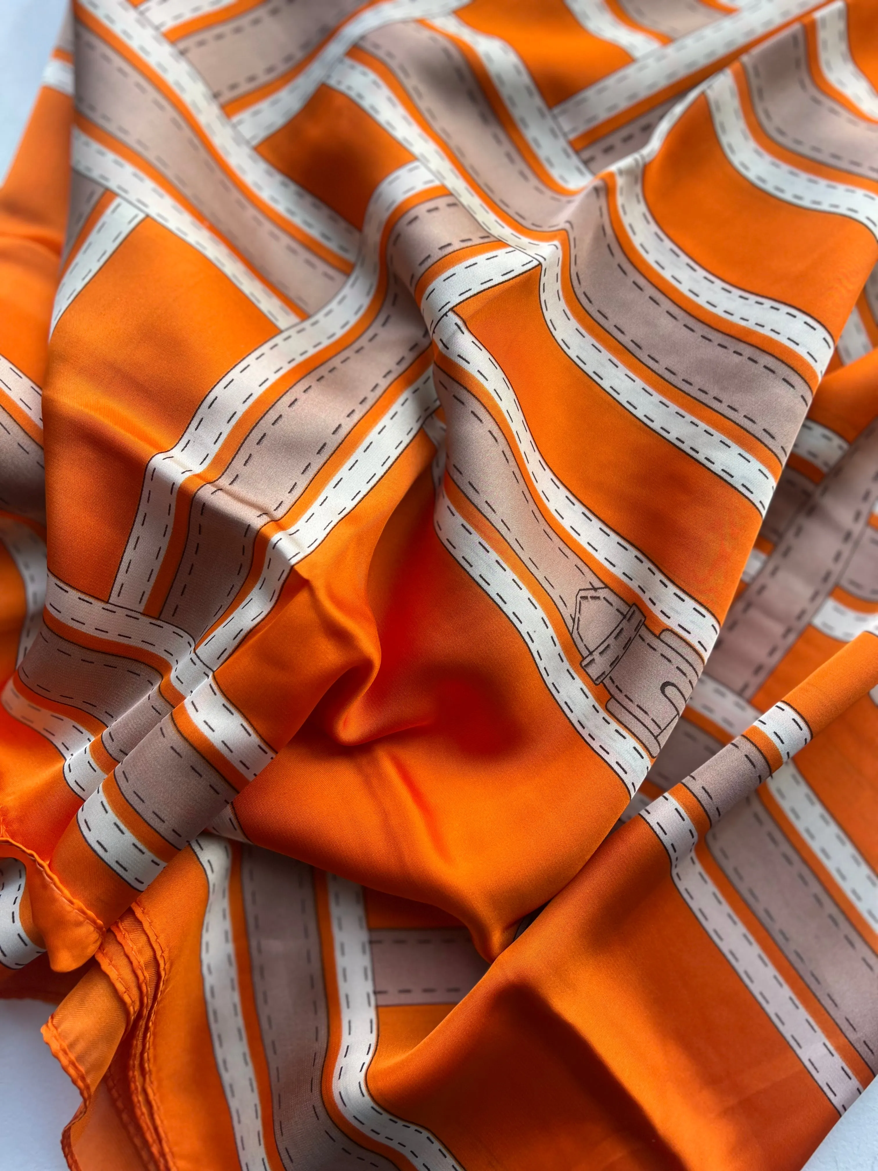 Silky Scarf | Hermes Orange