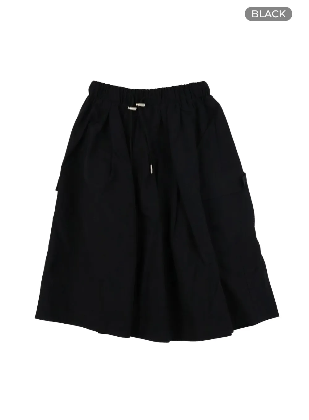 Solid Flare Cargo Midi Skirt CM425