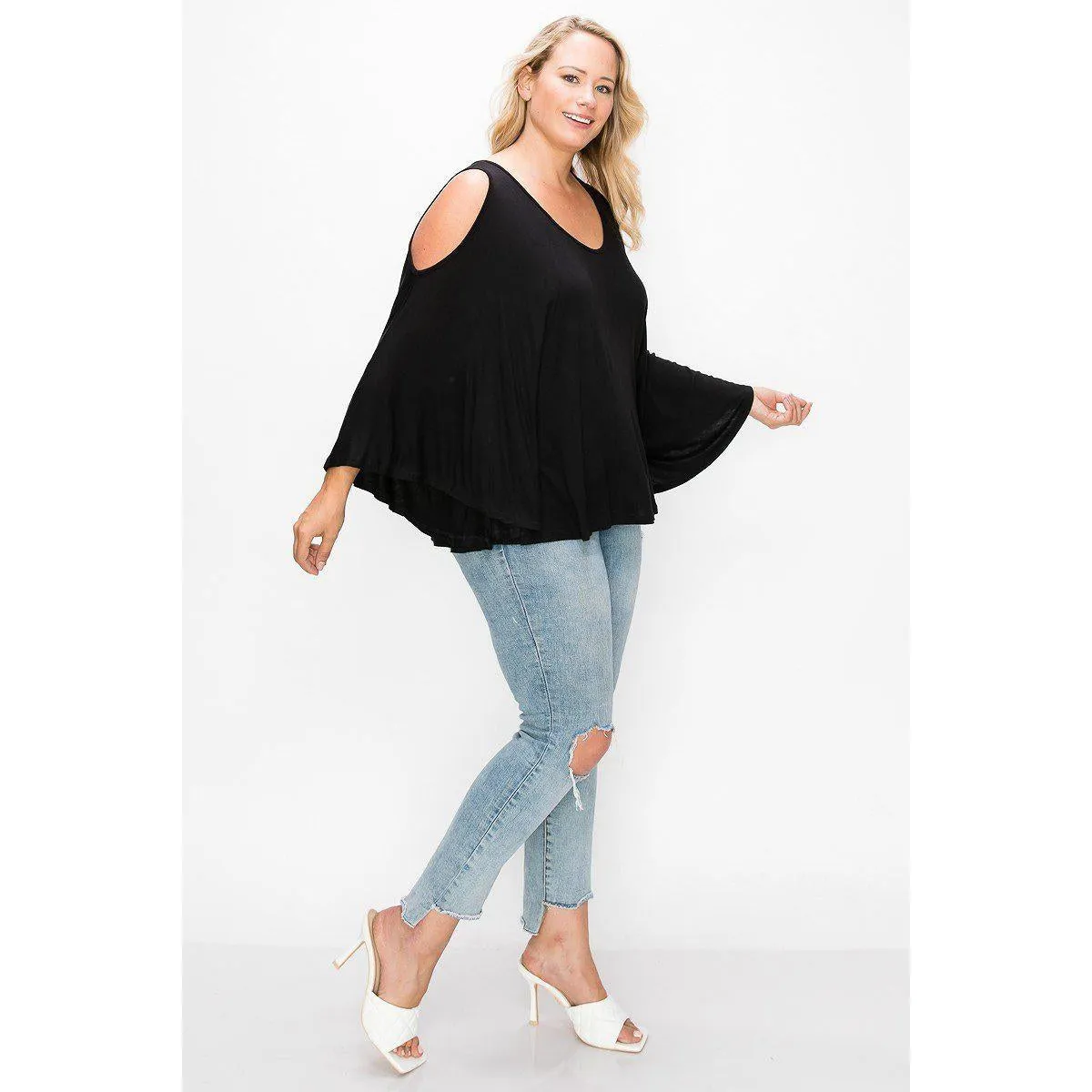 Solid Top Featuring Kimono Style Sleeves