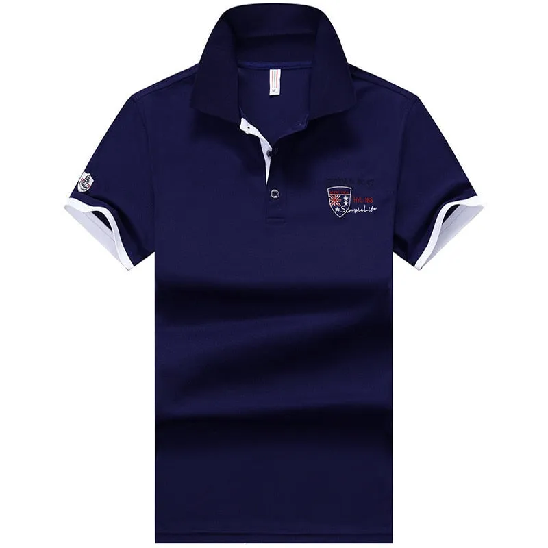 Summer new Men embroidery synthetic fiber Fabric polo shirt