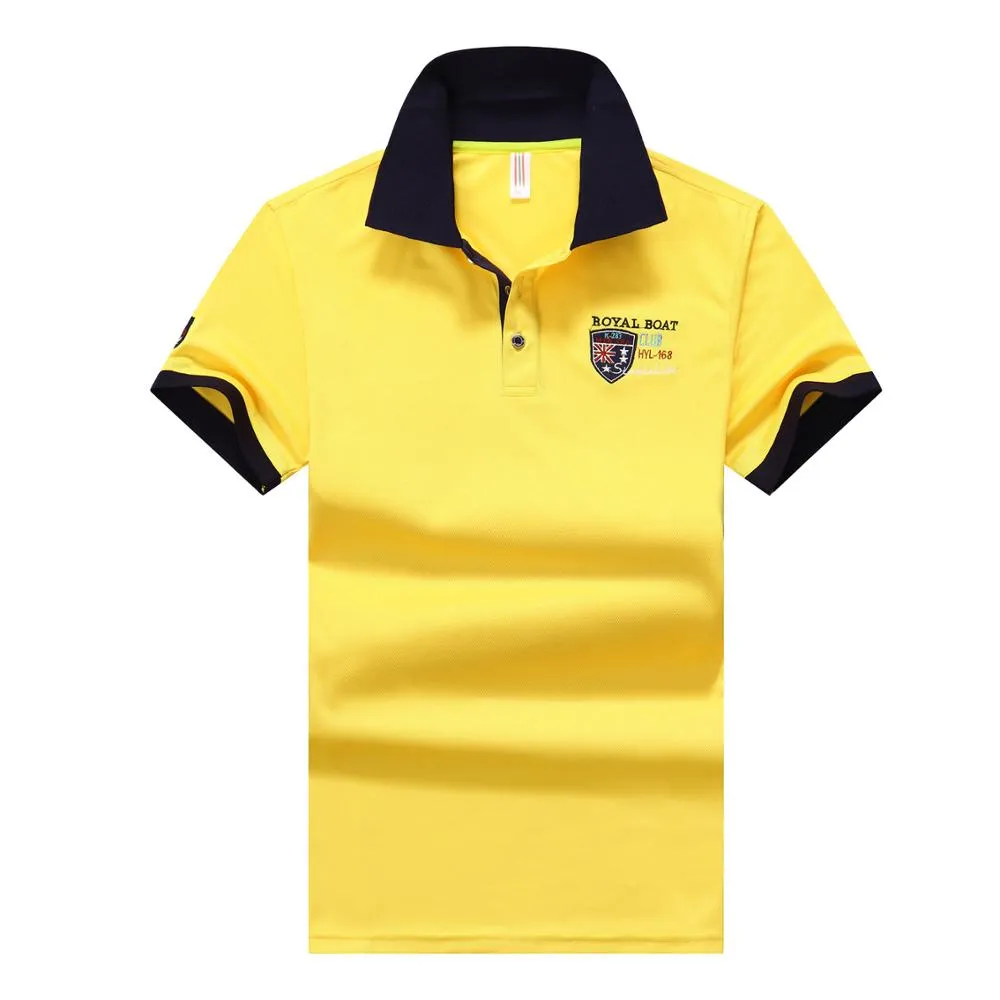 Summer new Men embroidery synthetic fiber Fabric polo shirt