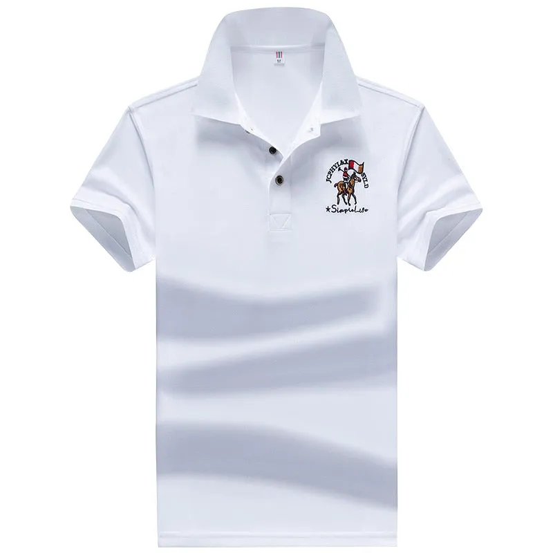 Summer new Men embroidery synthetic fiber Fabric polo shirt