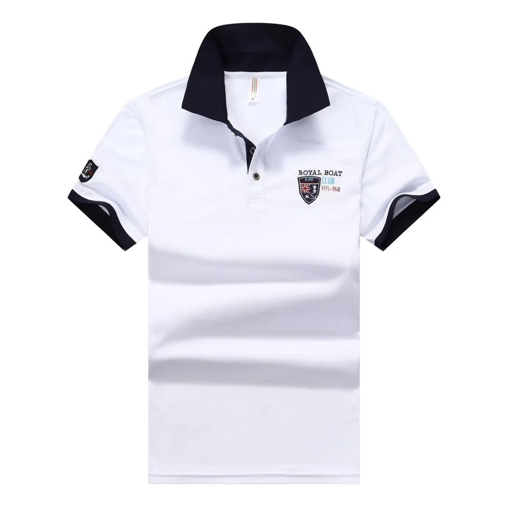 Summer new Men embroidery synthetic fiber Fabric polo shirt