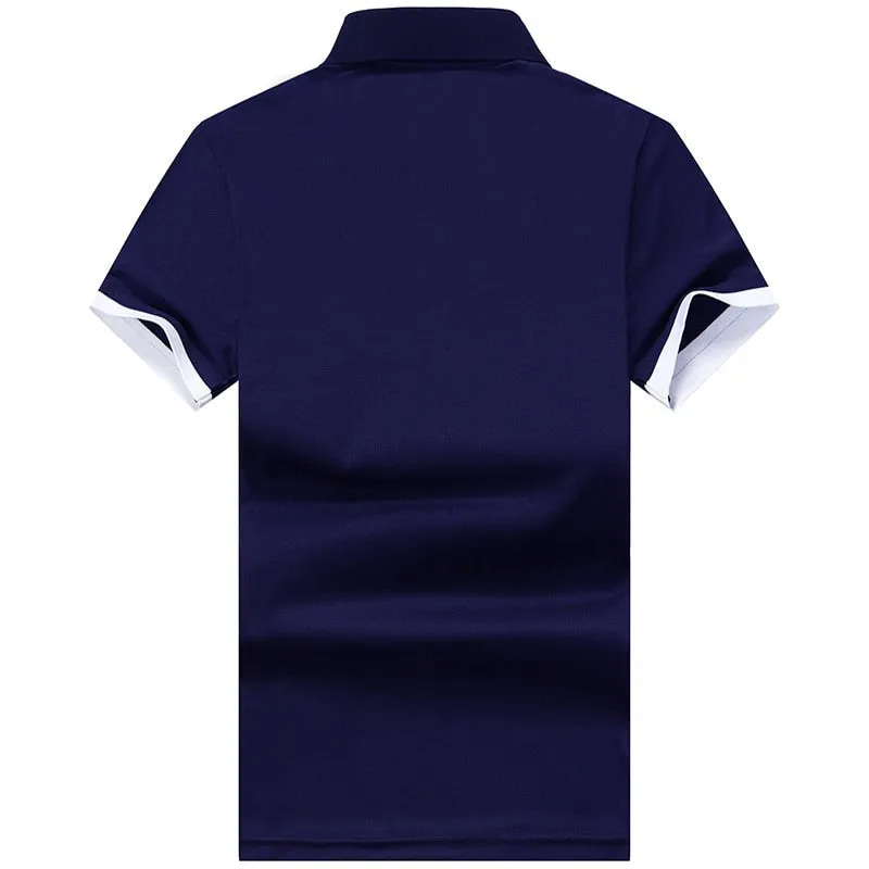 Summer new Men embroidery synthetic fiber Fabric polo shirt