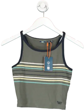 Superdry Green Vintage Stripe Surf Tank UK XS