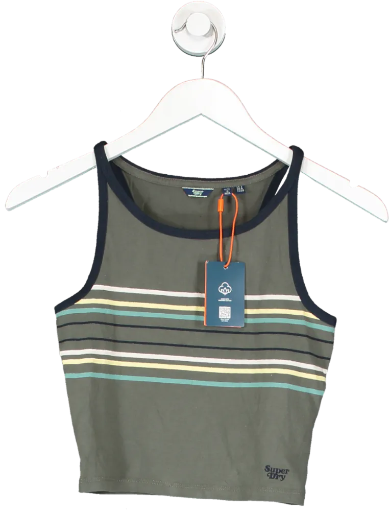 Superdry Green Vintage Stripe Surf Tank UK XS