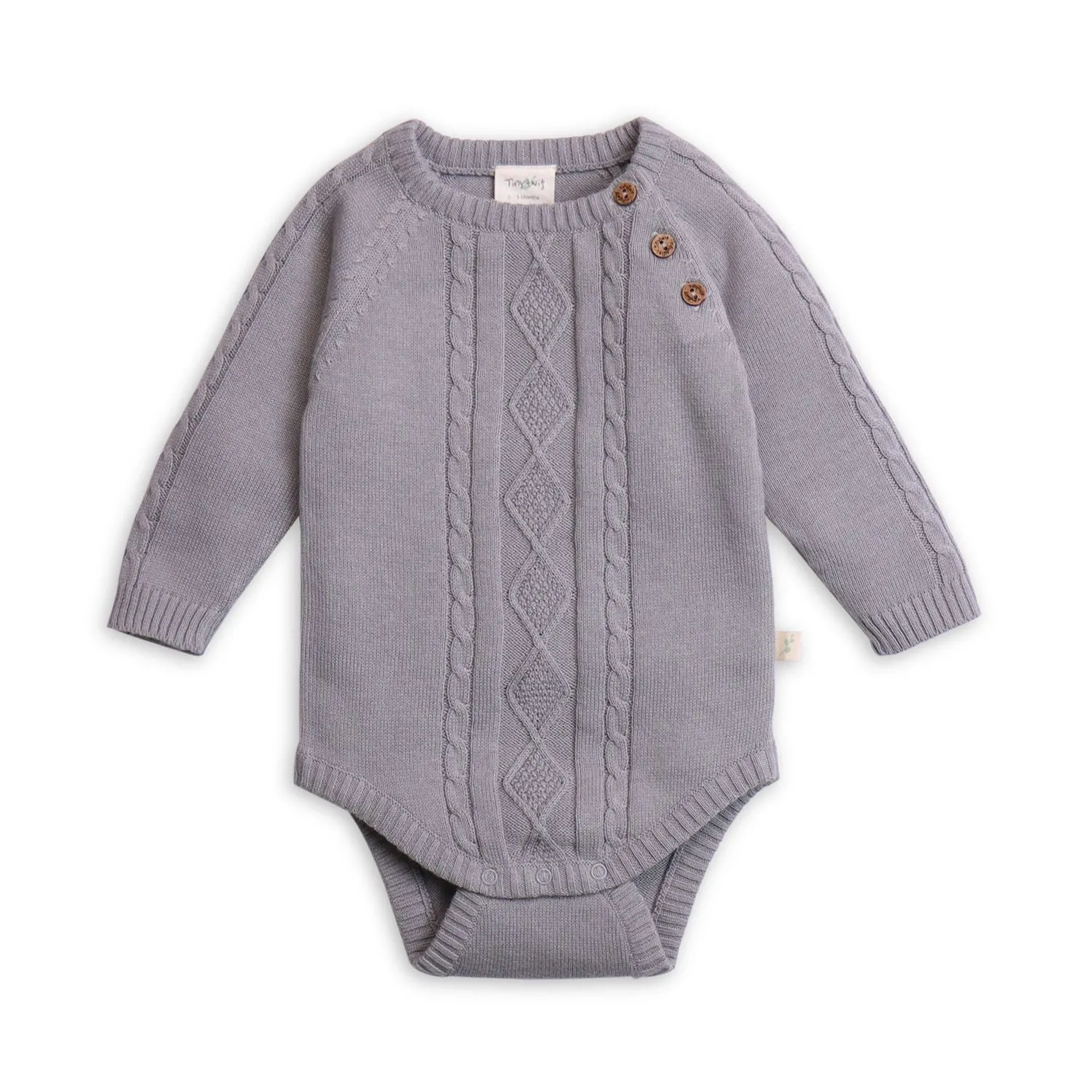 Tiny Twig Bodysuit Cable Knit - Drizzle