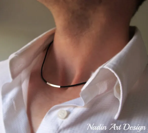 Tube Leather Cord Necklace for Men