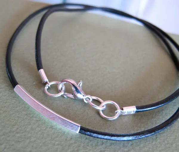 Tube Leather Cord Necklace for Men