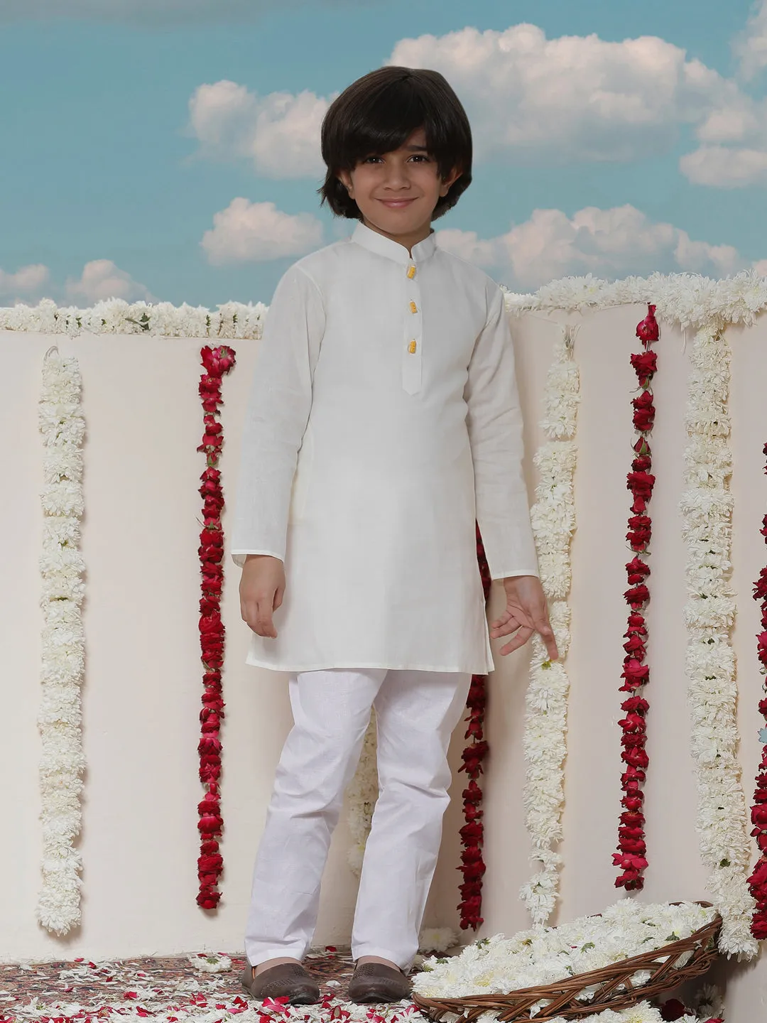 Vastramay Boy's Cotton Kurta and Pyjama Set