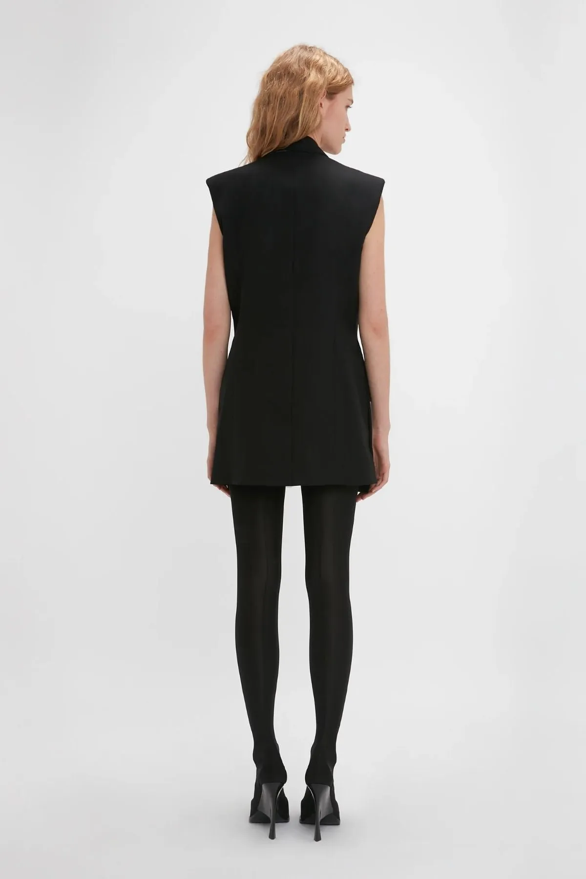 Victoria Beckham Sleeveless Tailored Vest Dress - Black