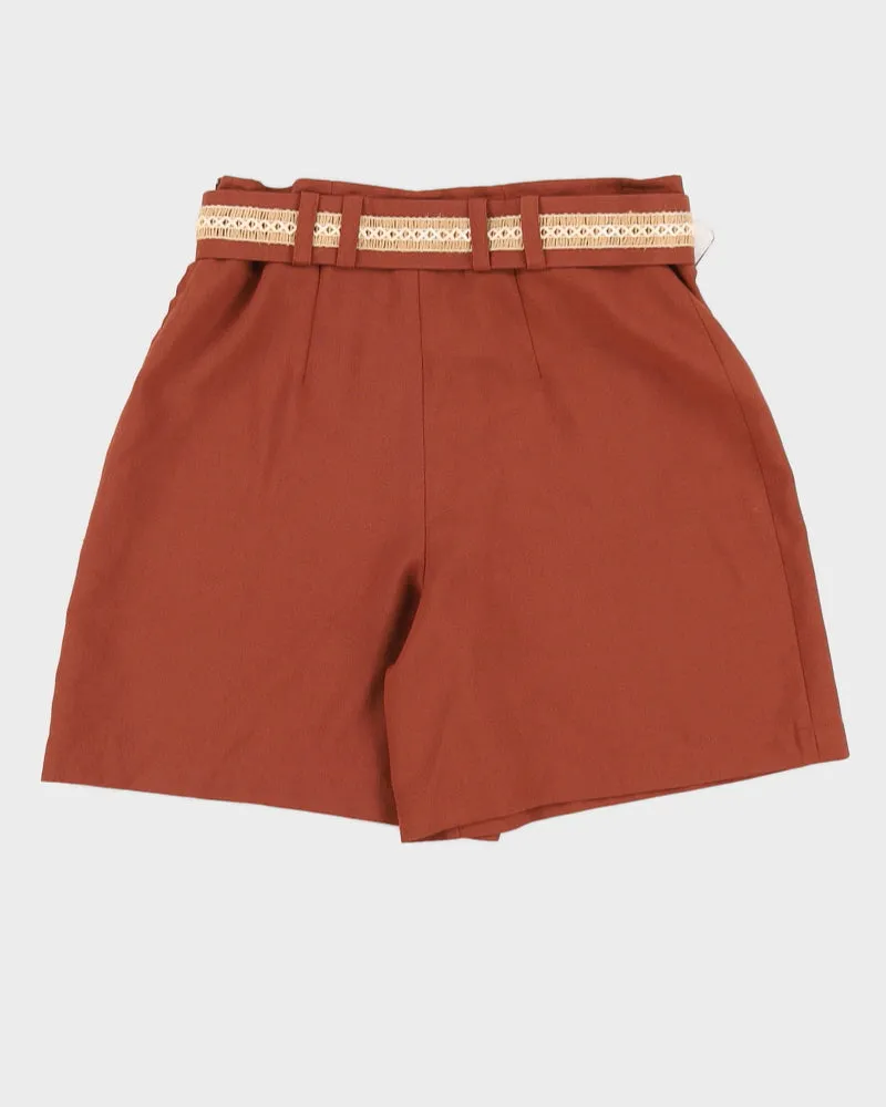 Vintage 80s Delfina Monteiro Brown High Waisted Shorts - M