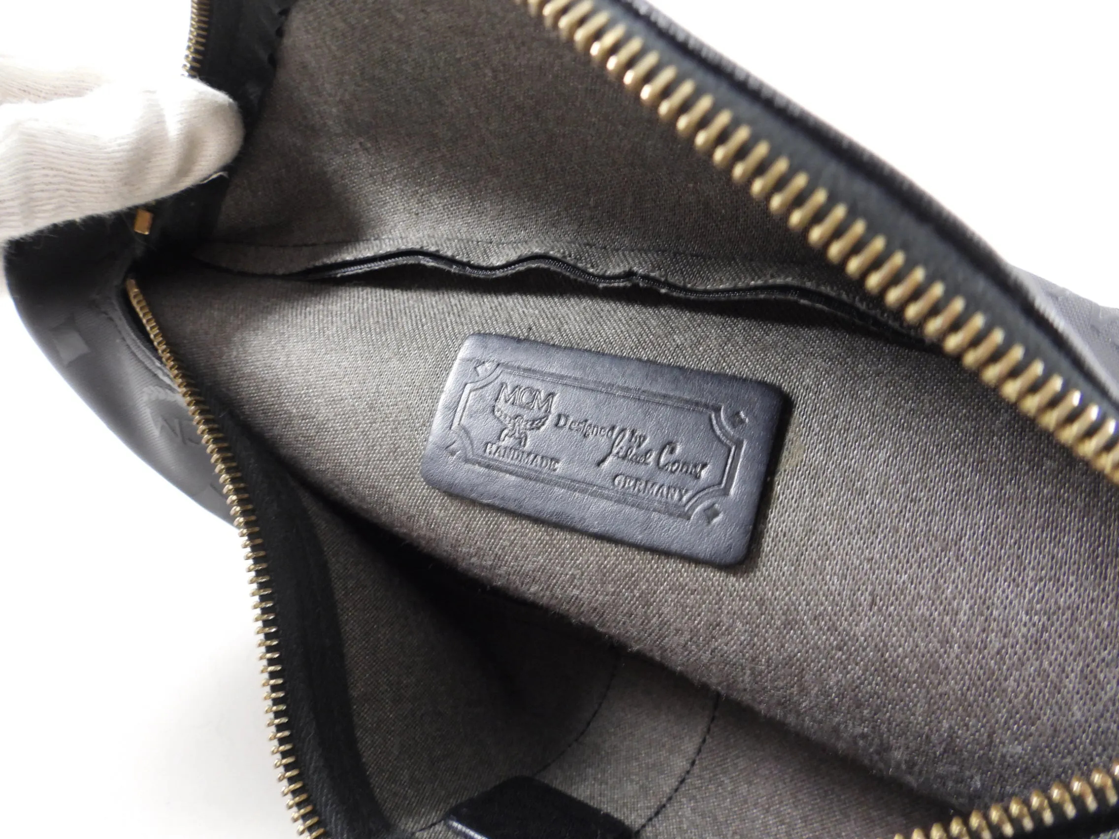 Vintage MCM Black Logo Belt Bag