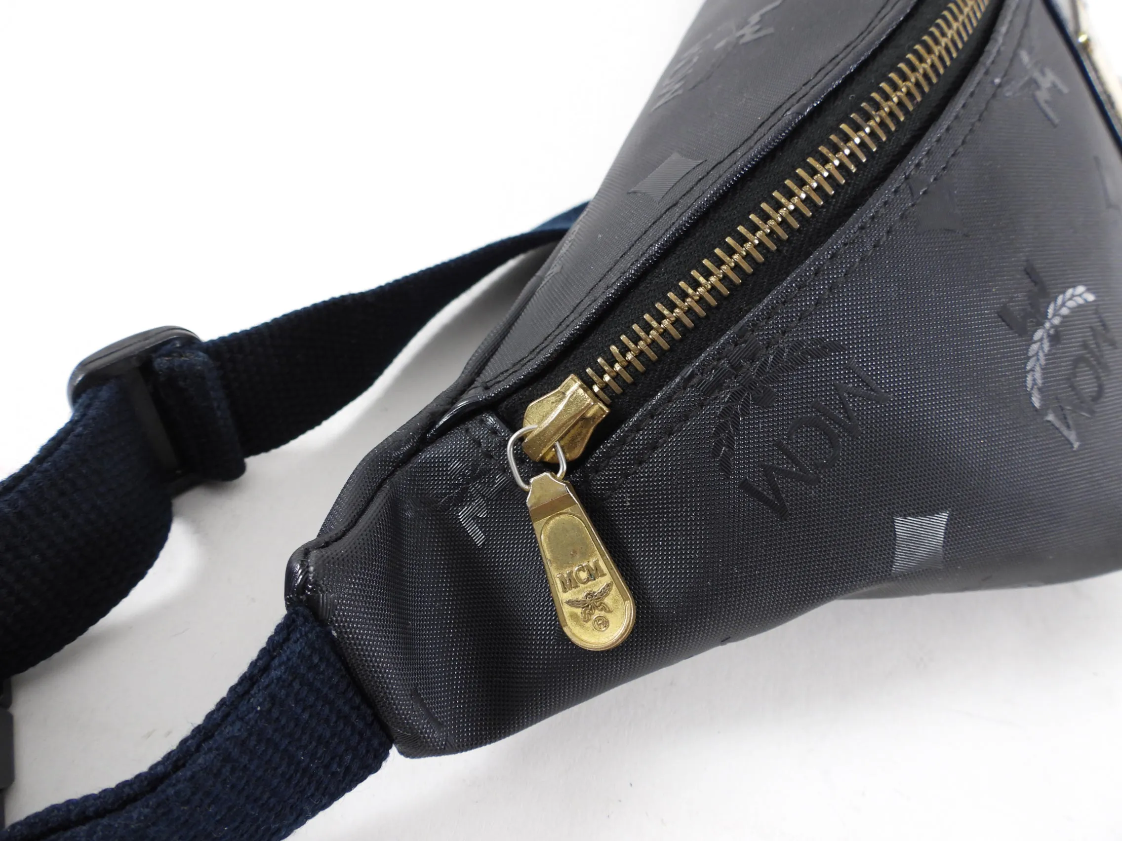 Vintage MCM Black Logo Belt Bag