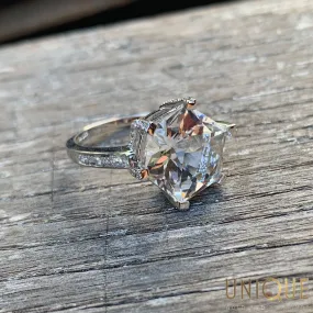 Vintage Sterling Silver CZ Cocktail Ring