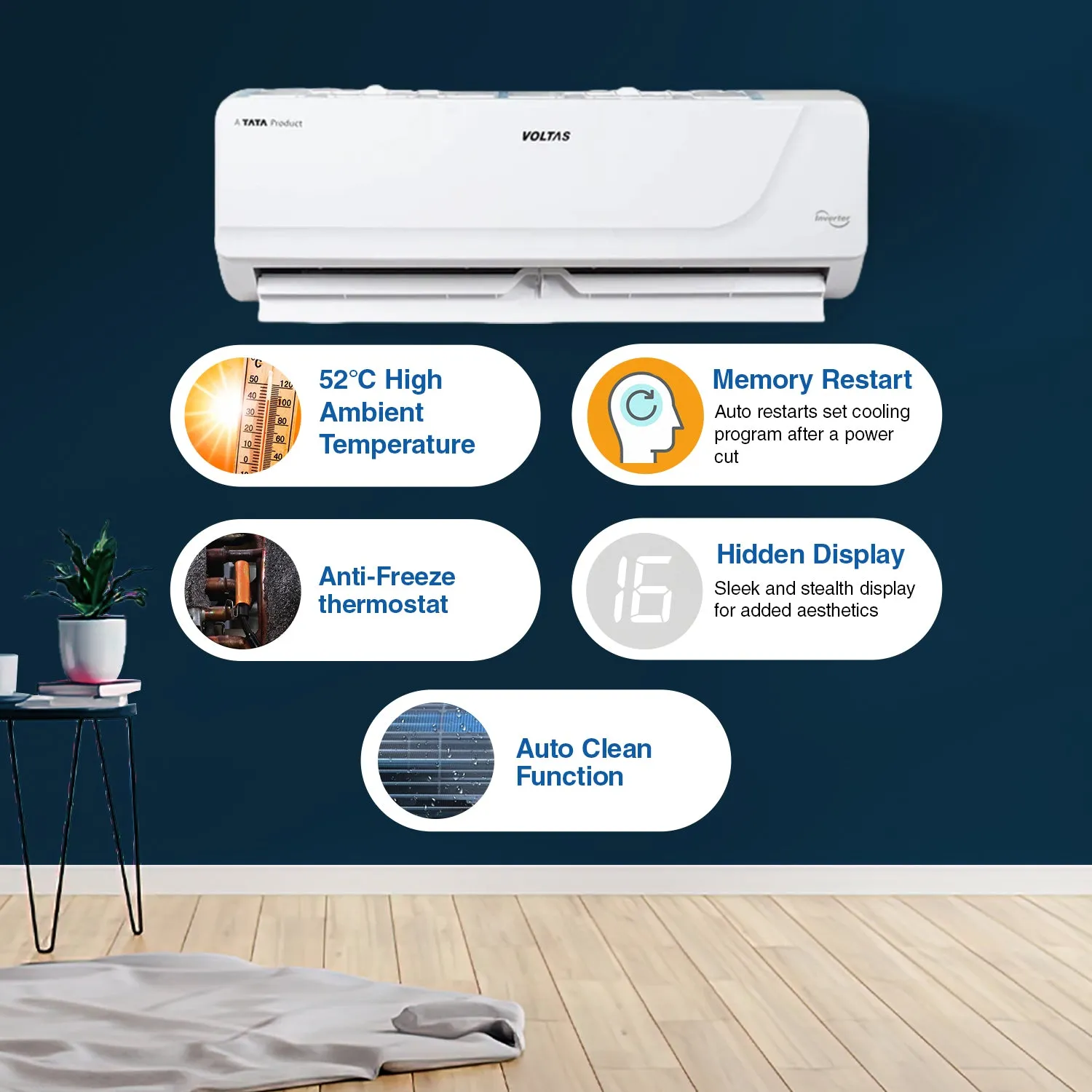 Voltas SmartAir Inverter AC, 1.5 Ton, 3 star - 183V Vertis Platina