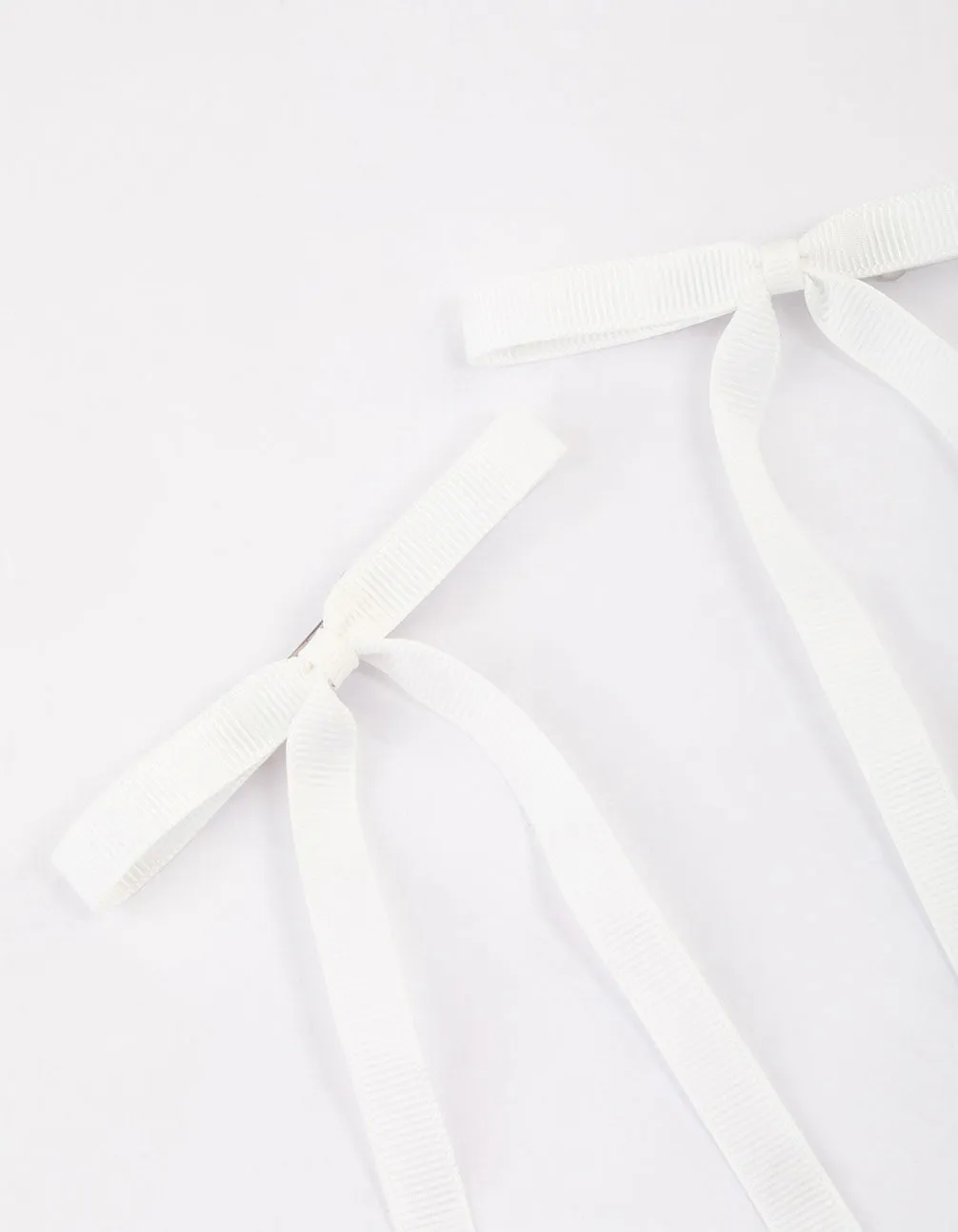 White Fabric Hair Bows Pack