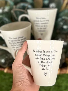 White Porcelain Mug With Sweet Saying