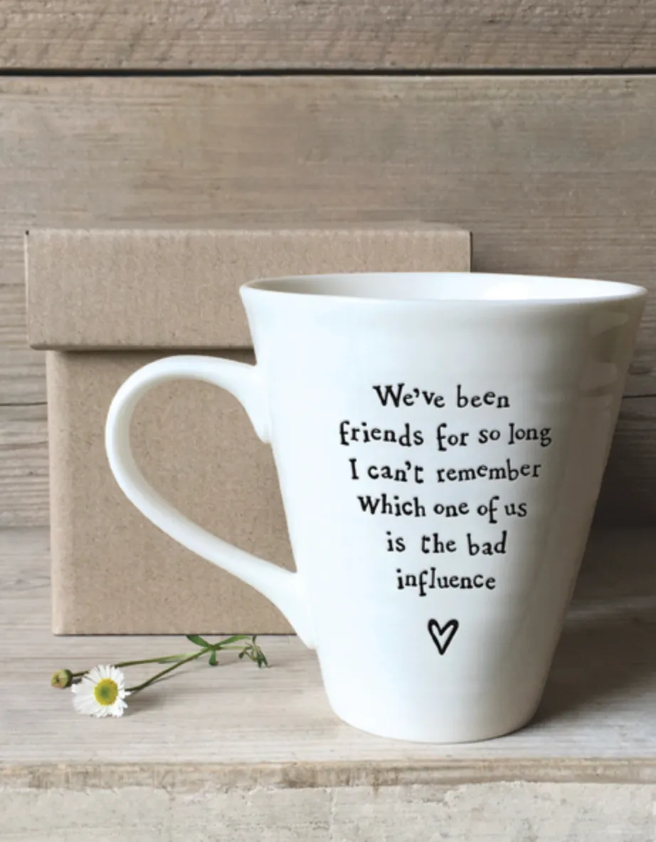 White Porcelain Mug With Sweet Saying