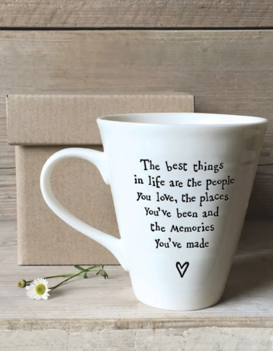 White Porcelain Mug With Sweet Saying