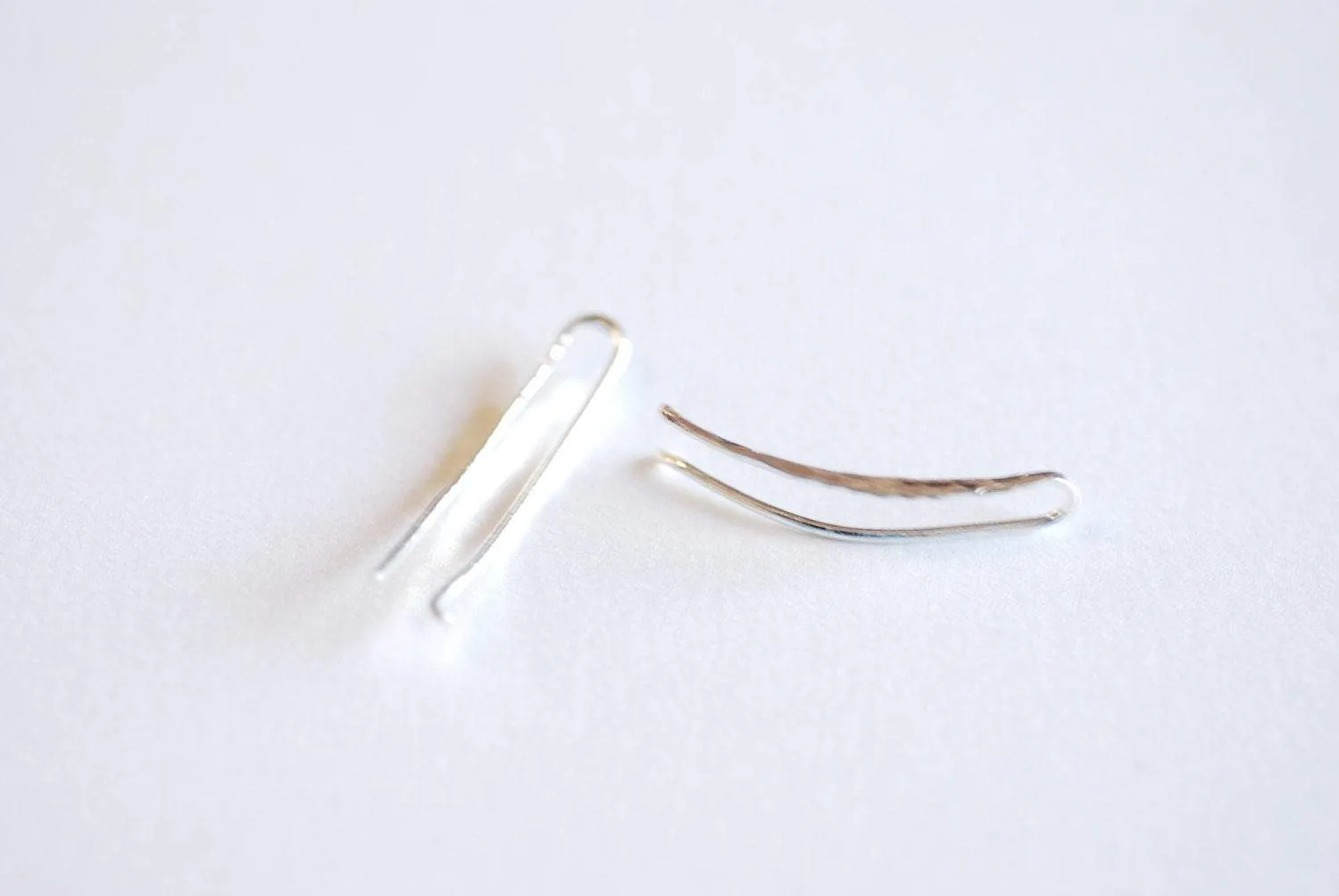 Wholesale Sterling Silver  Ear Crawler Earrings, 925 Sterling Silver Thin Hammered Bar Earring, Ear Climber, Ear Cuff, Ear Pin, Earring Climber, 304