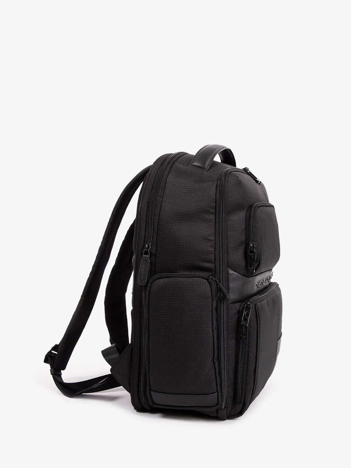 Zaino tessuto e pelle porta pc 15.6'' nero